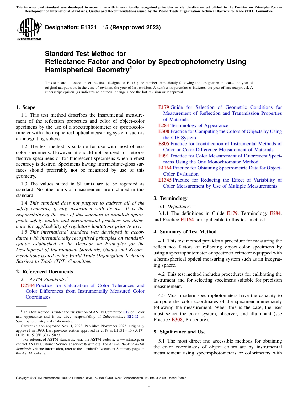 ASTM E1331 - 15 (2023).pdf_第1页