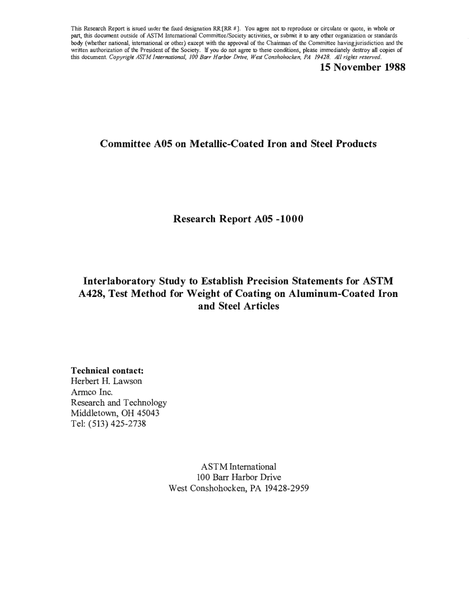 ASTM RR-A05-1000 1988.pdf_第1页