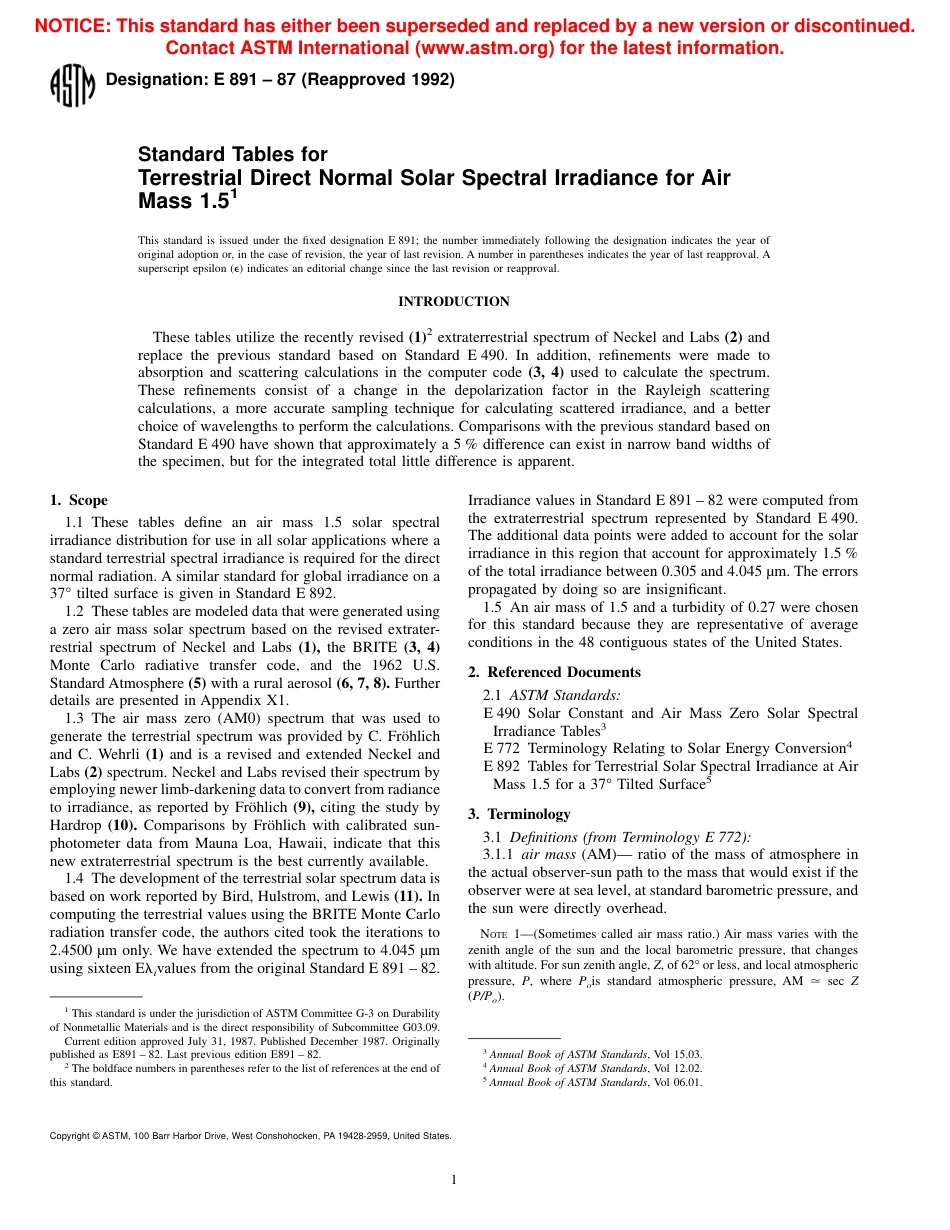 ASTM E891 - 87 (1992)(1).pdf_第1页