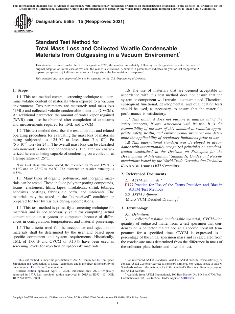ASTM E595 - 15 (2021).pdf_第1页