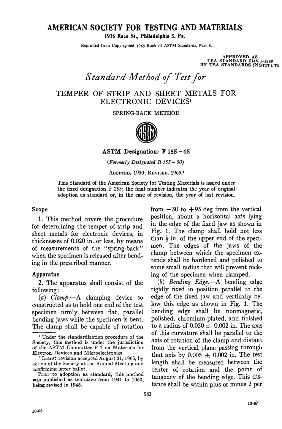 ASTM F155 - 65 scan.pdf_第1页
