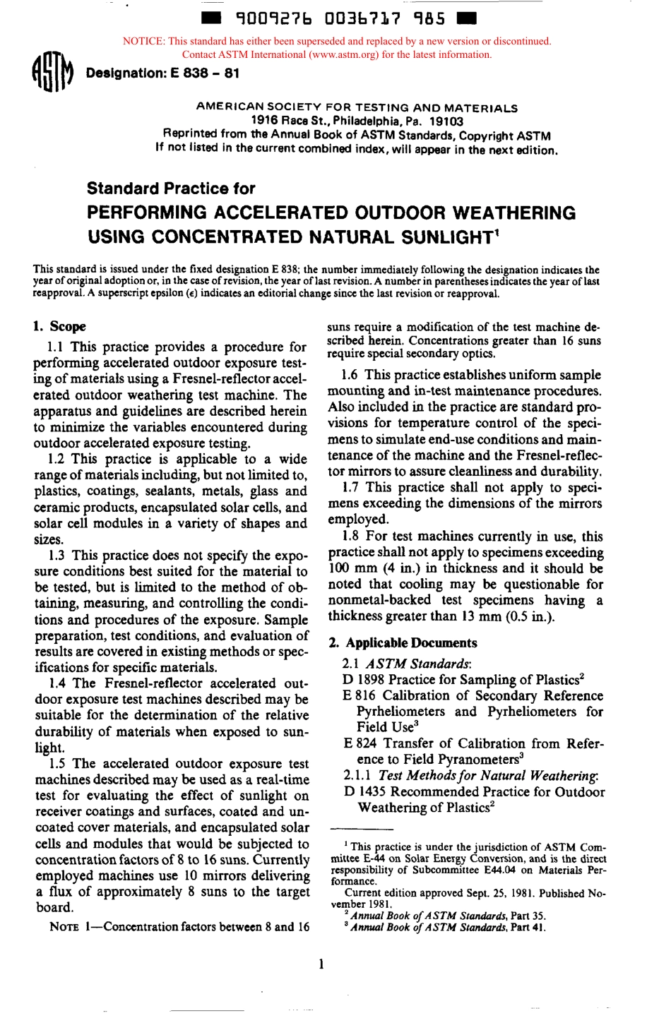 ASTM E838 - 81 scan.pdf_第1页