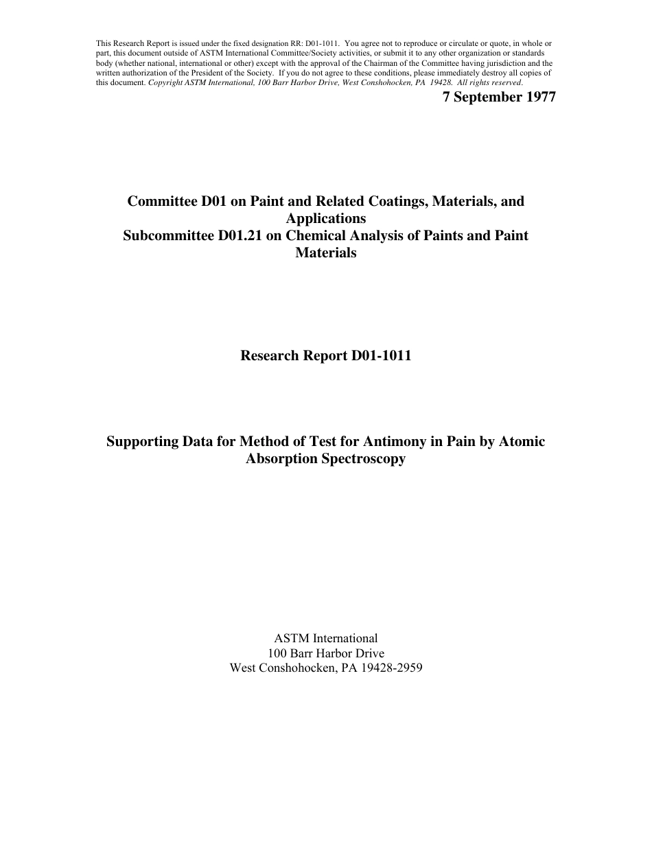 ASTM RR-D01-1011 1977.pdf_第1页