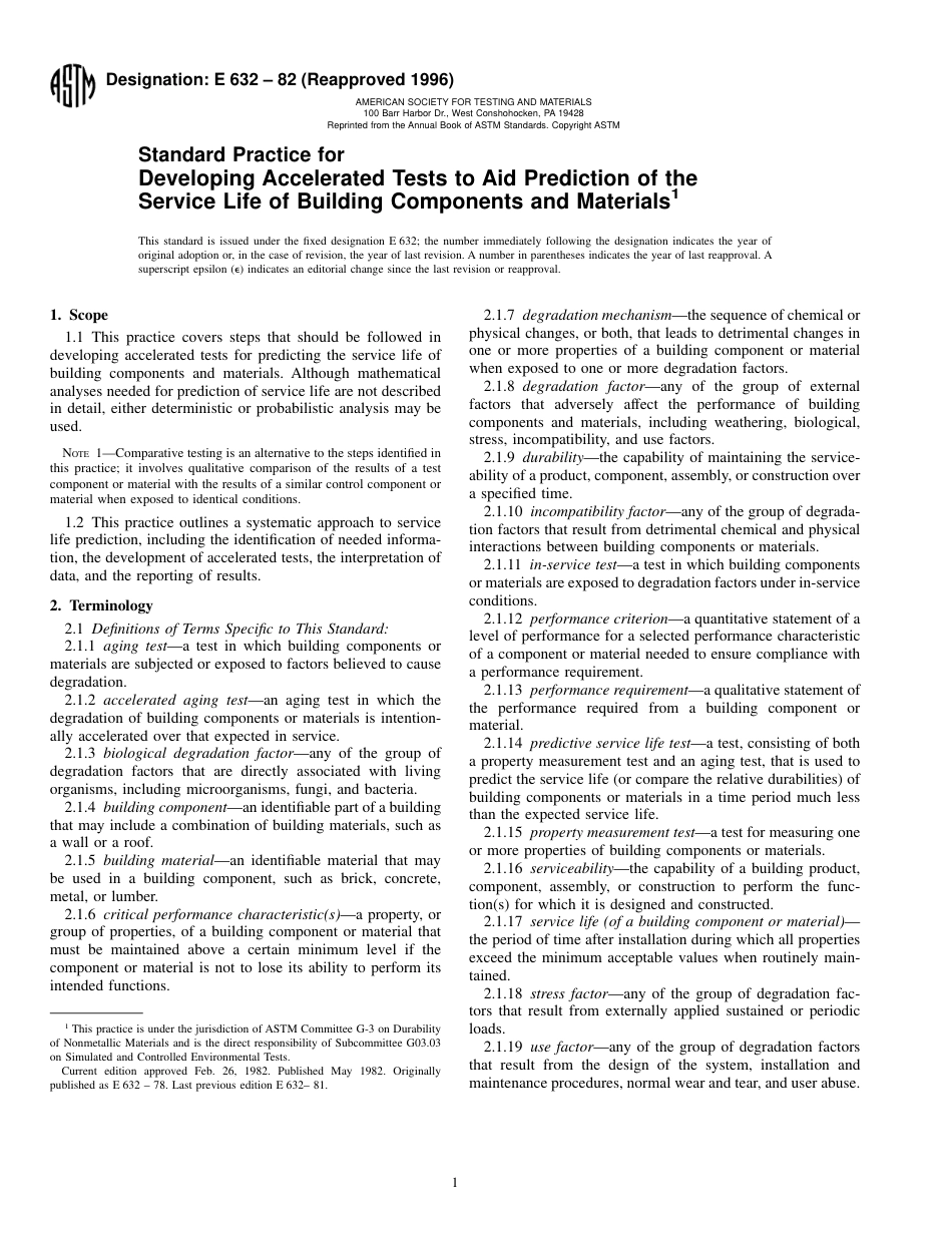 ASTM E632 - 82 (1996).pdf_第1页
