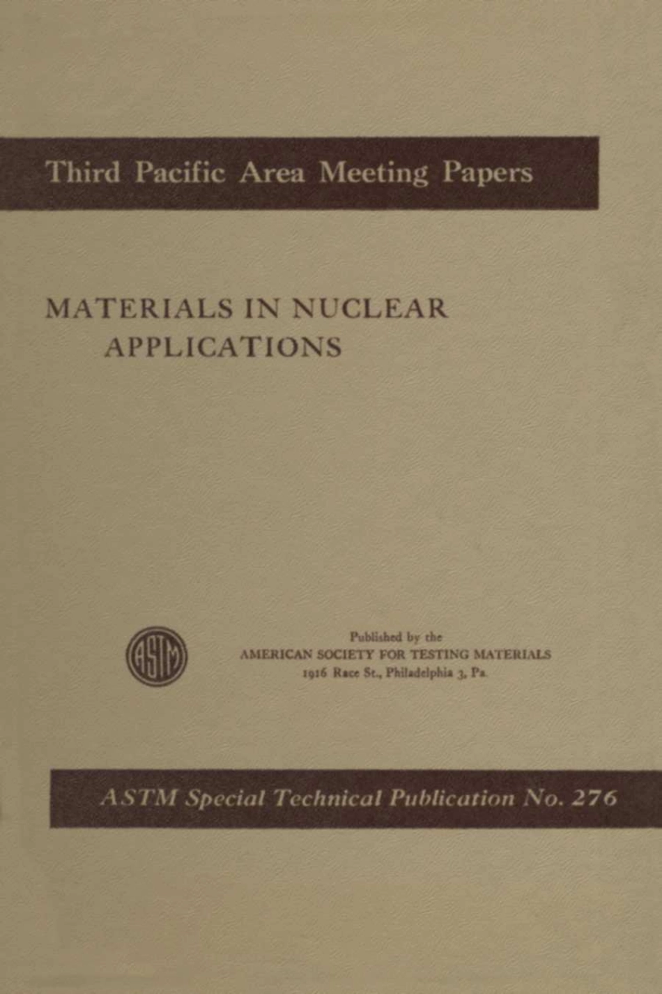 ASTM STP 276-1960.pdf_第1页