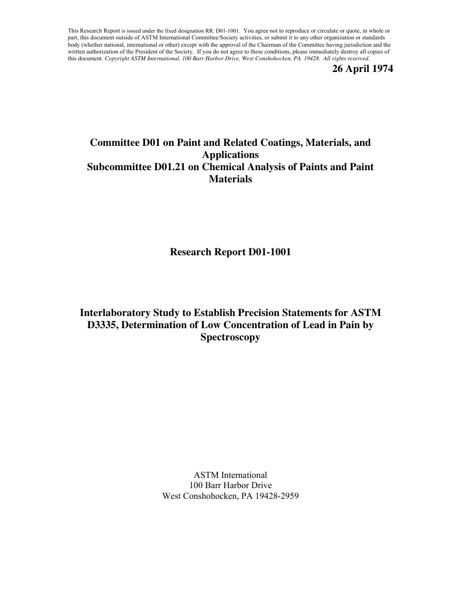 ASTM RR-D01-1001 1974.pdf_第1页