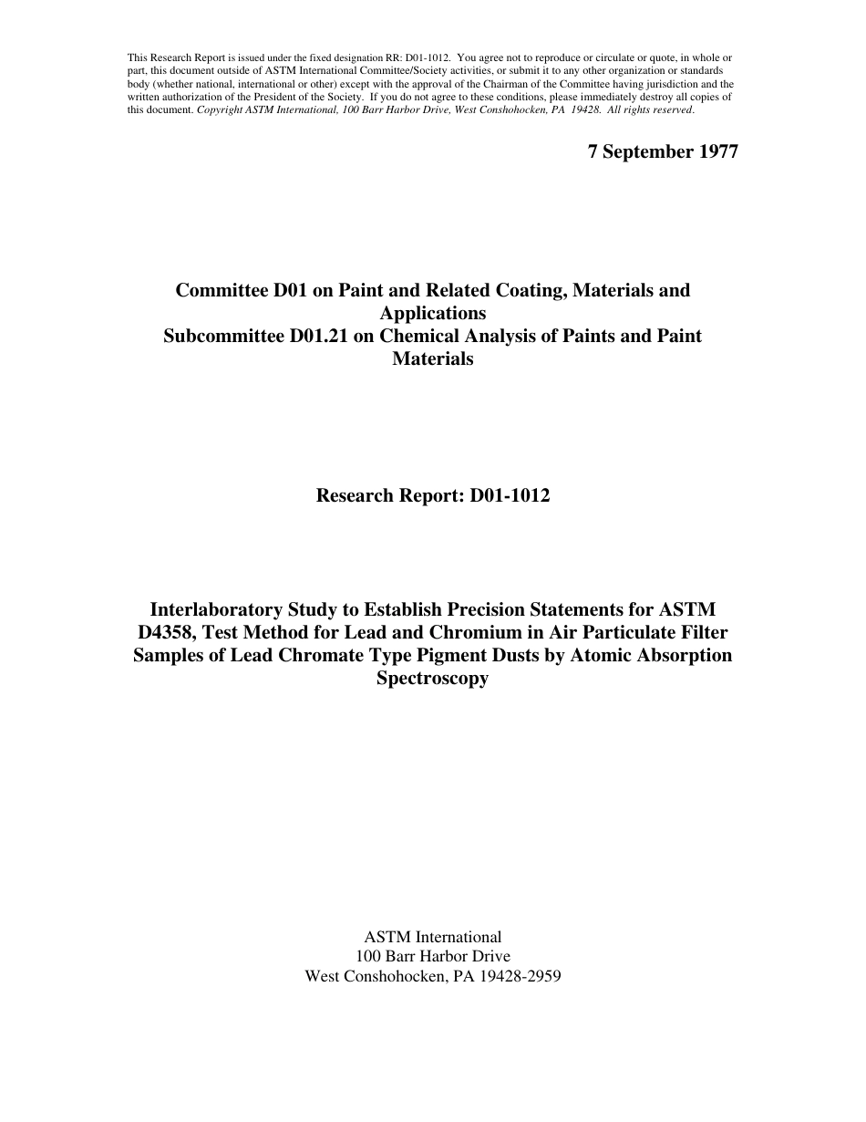 ASTM RR-D01-1012 1977.pdf_第1页