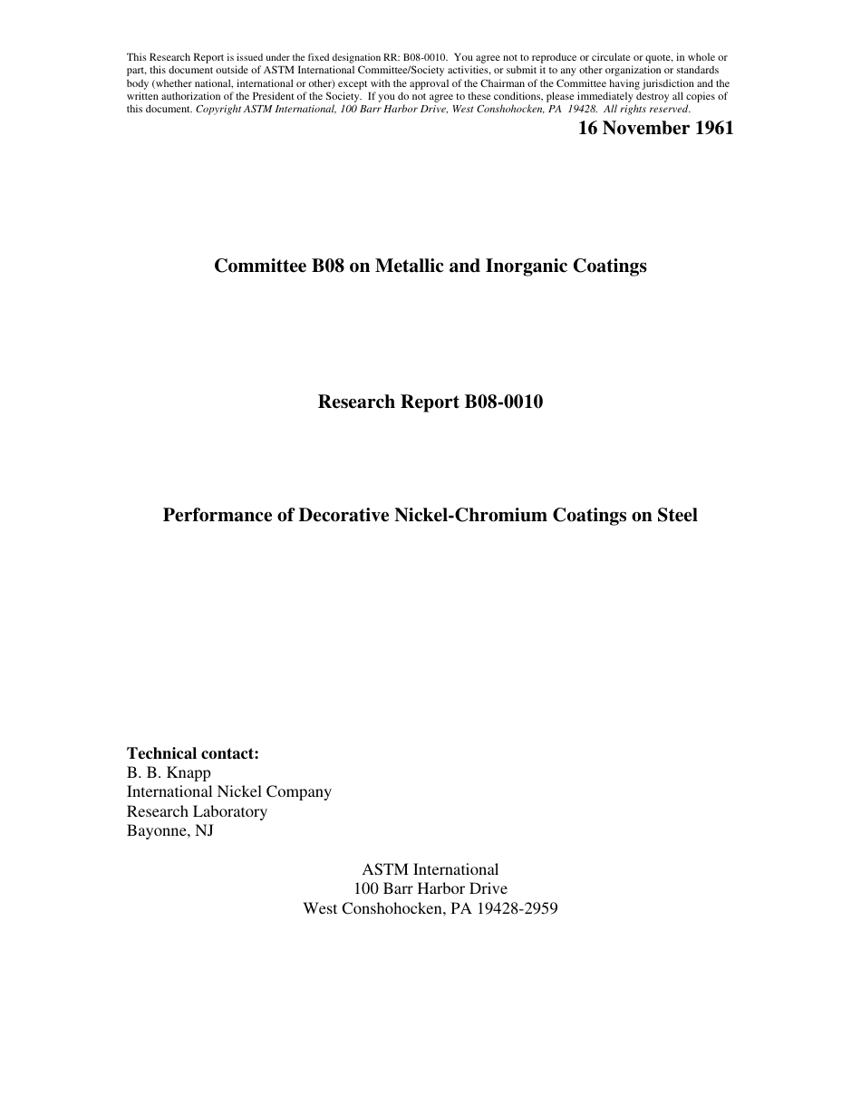 ASTM RR-B08-0010 1961.pdf_第1页