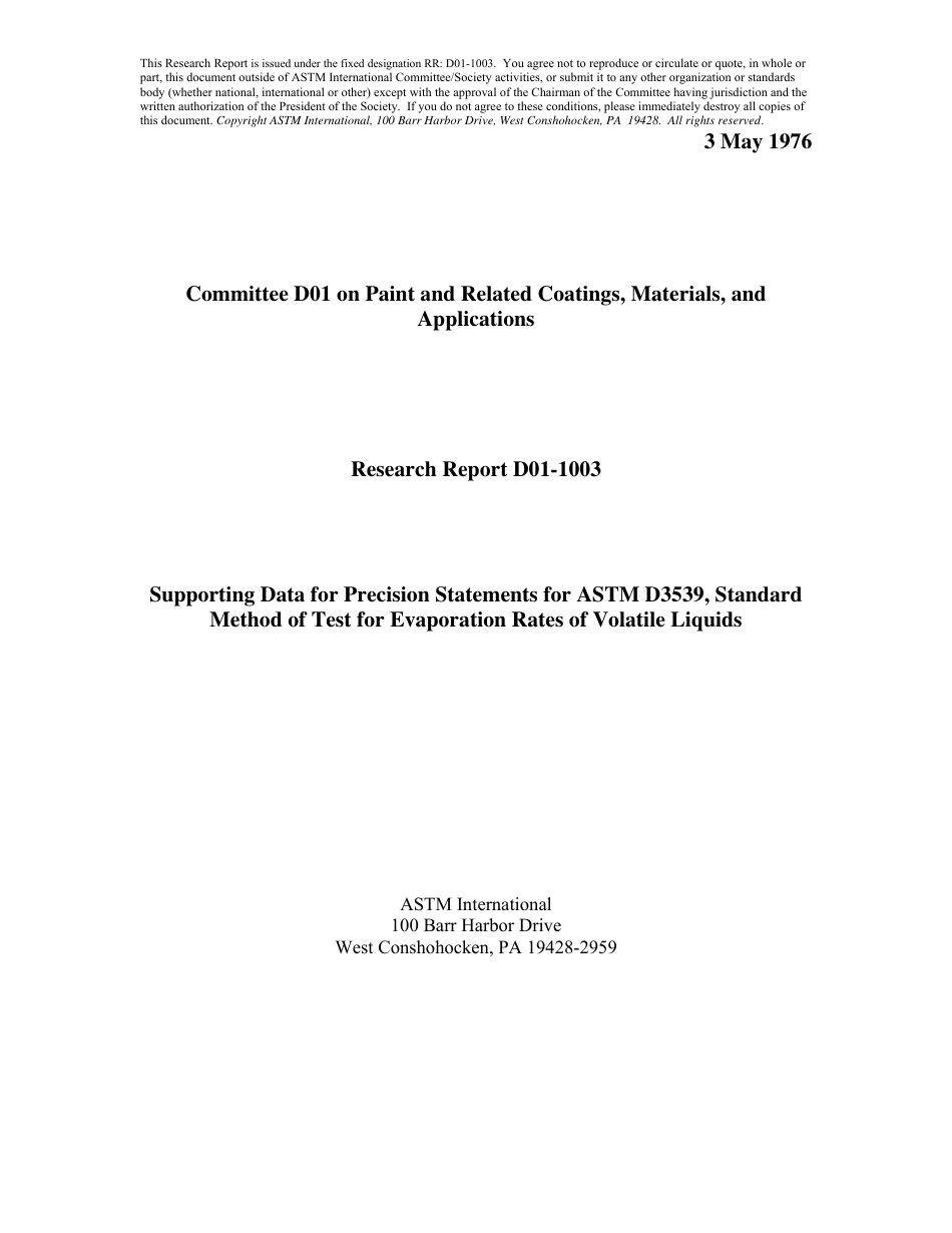 ASTM RR-D01-1003 1976.pdf_第1页