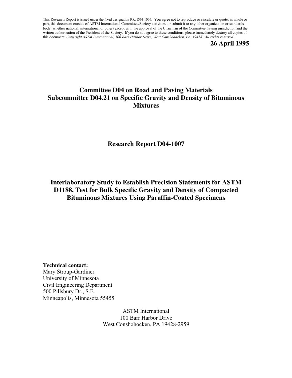 ASTM RR-D04-1007 1995.pdf_第1页