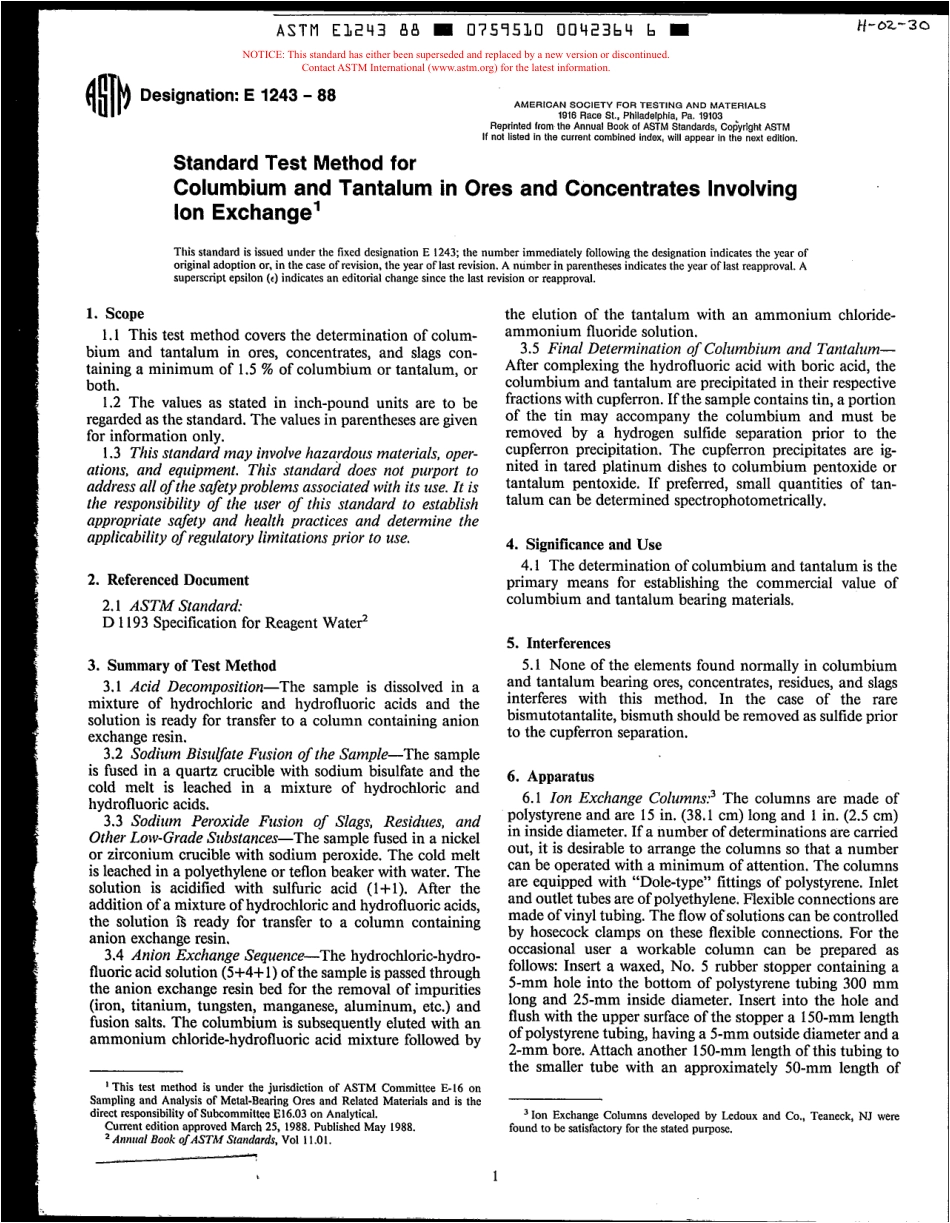 ASTM E1243 - 88 scan.pdf_第1页