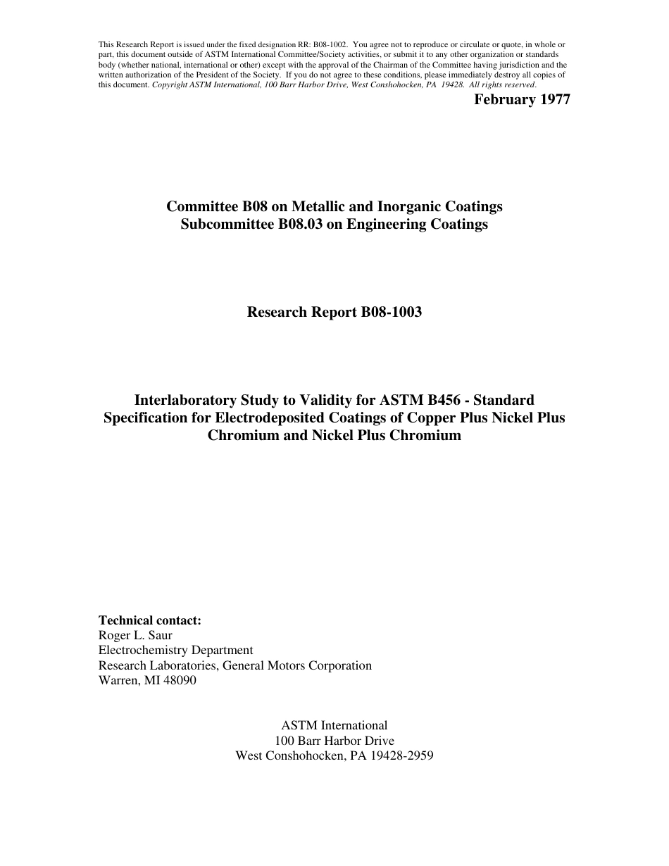 ASTM RR-B08-1002 1977.pdf_第1页