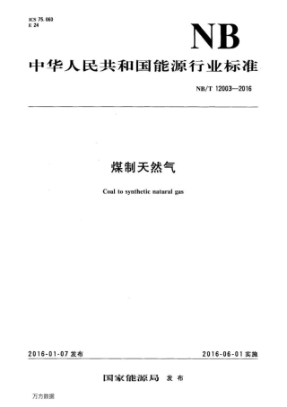NB∕T 12003-2016 煤制天然气 .pdf