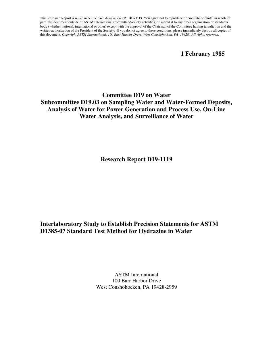 ASTM RR-D19-1119 1985.pdf_第1页