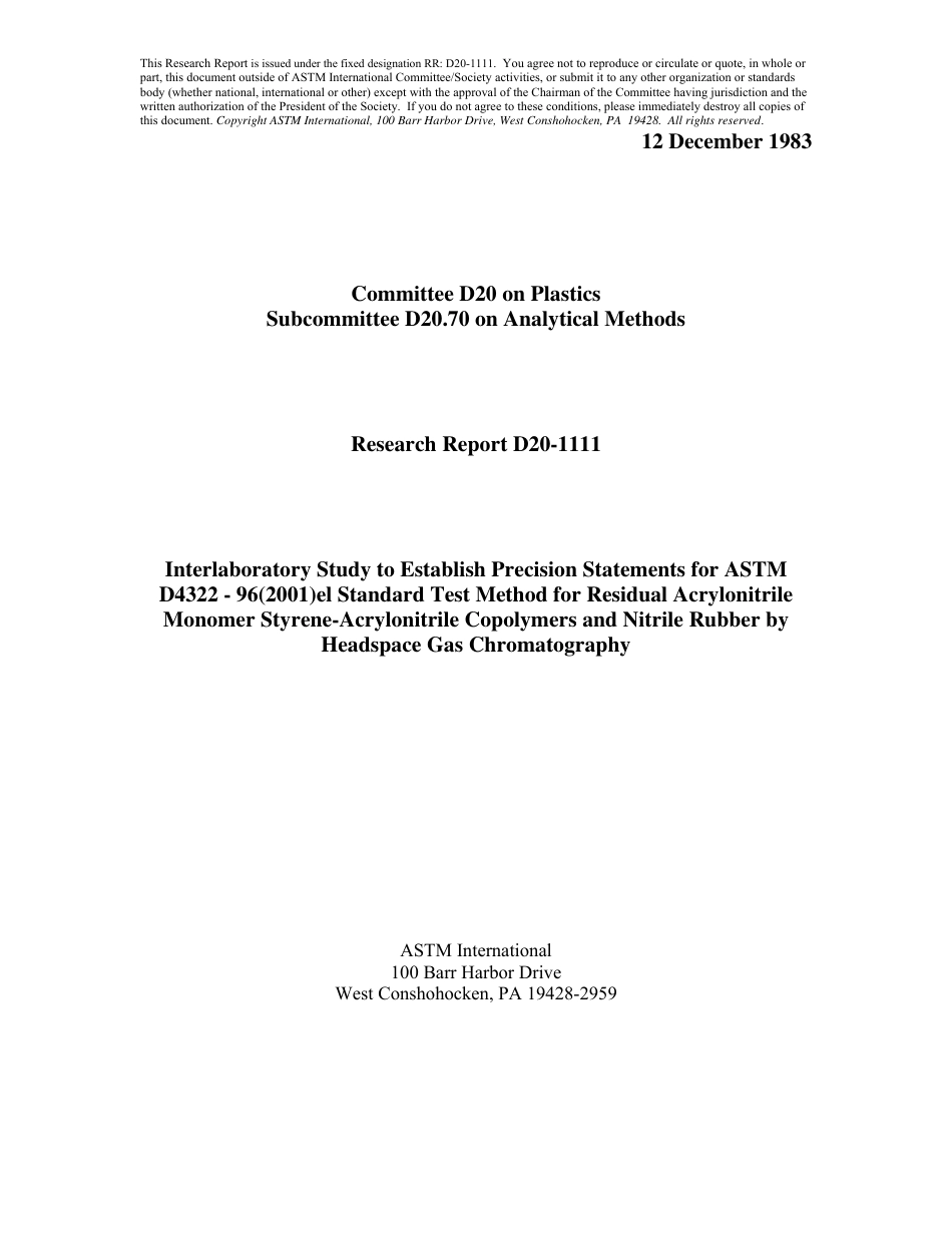 ASTM RR-D20-1111 1983.pdf_第1页