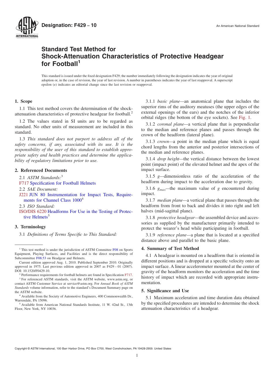 ASTM F429 - 10.pdf_第1页