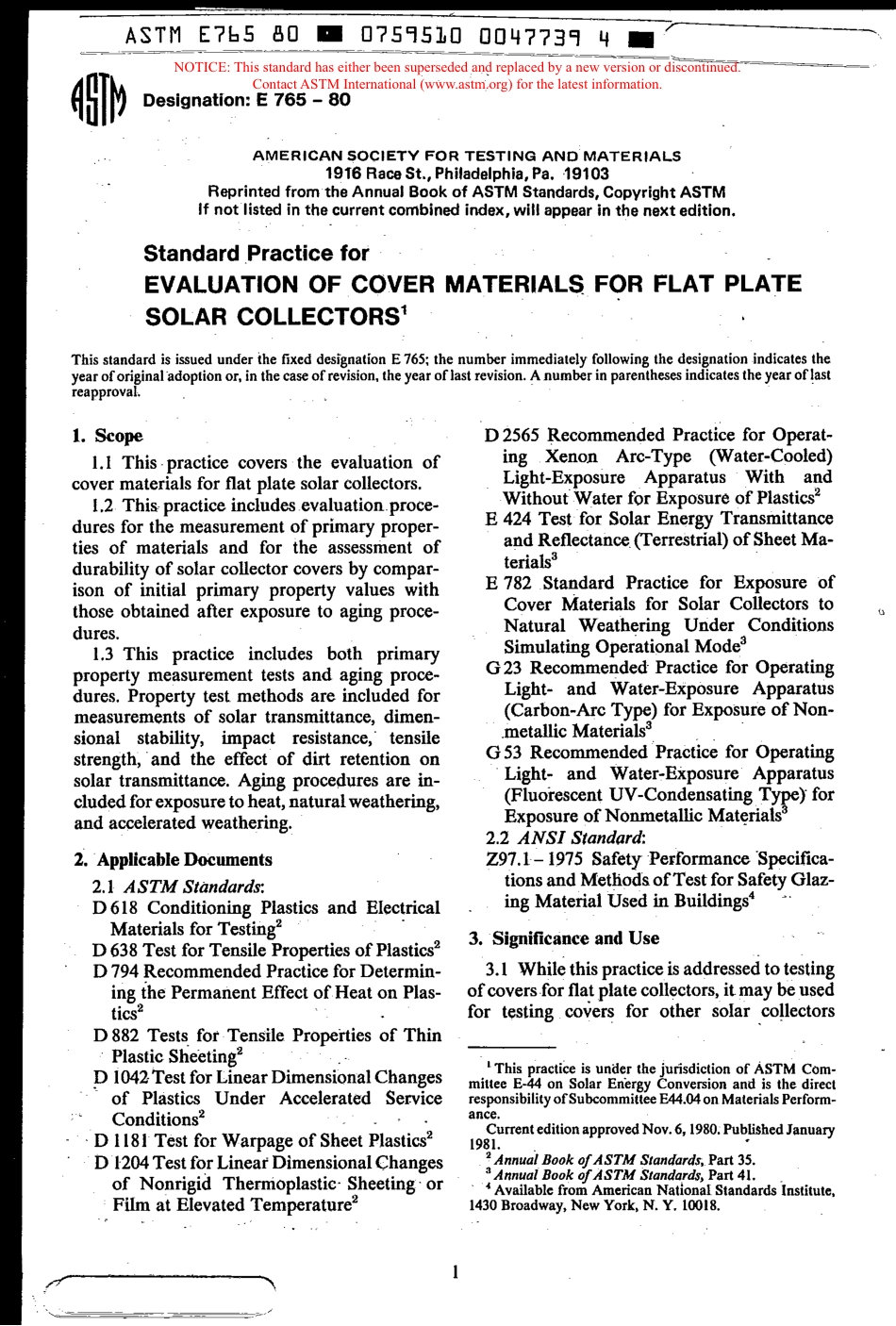 ASTM E765 - 80 scan(1).pdf_第1页