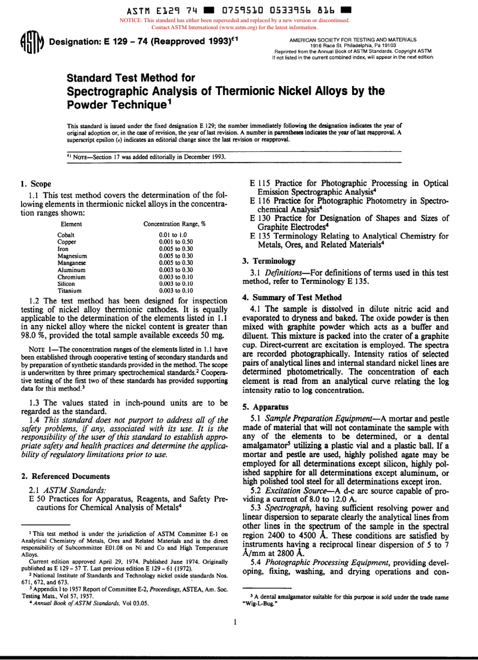 ASTM E129 - 74 (1993)e1 scan.pdf_第1页
