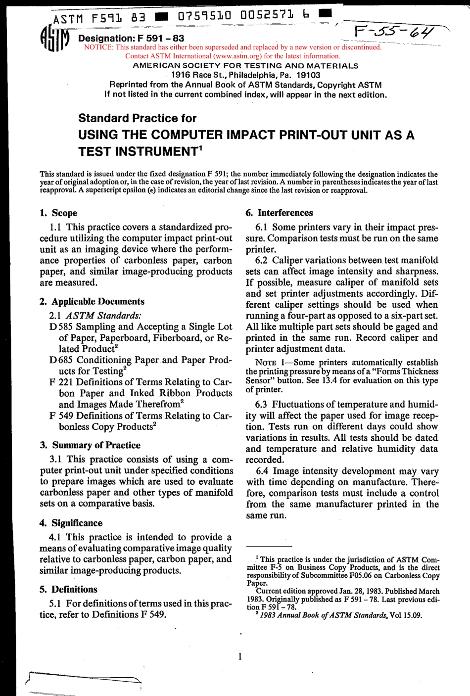 ASTM F591 - 83 scan.pdf_第1页