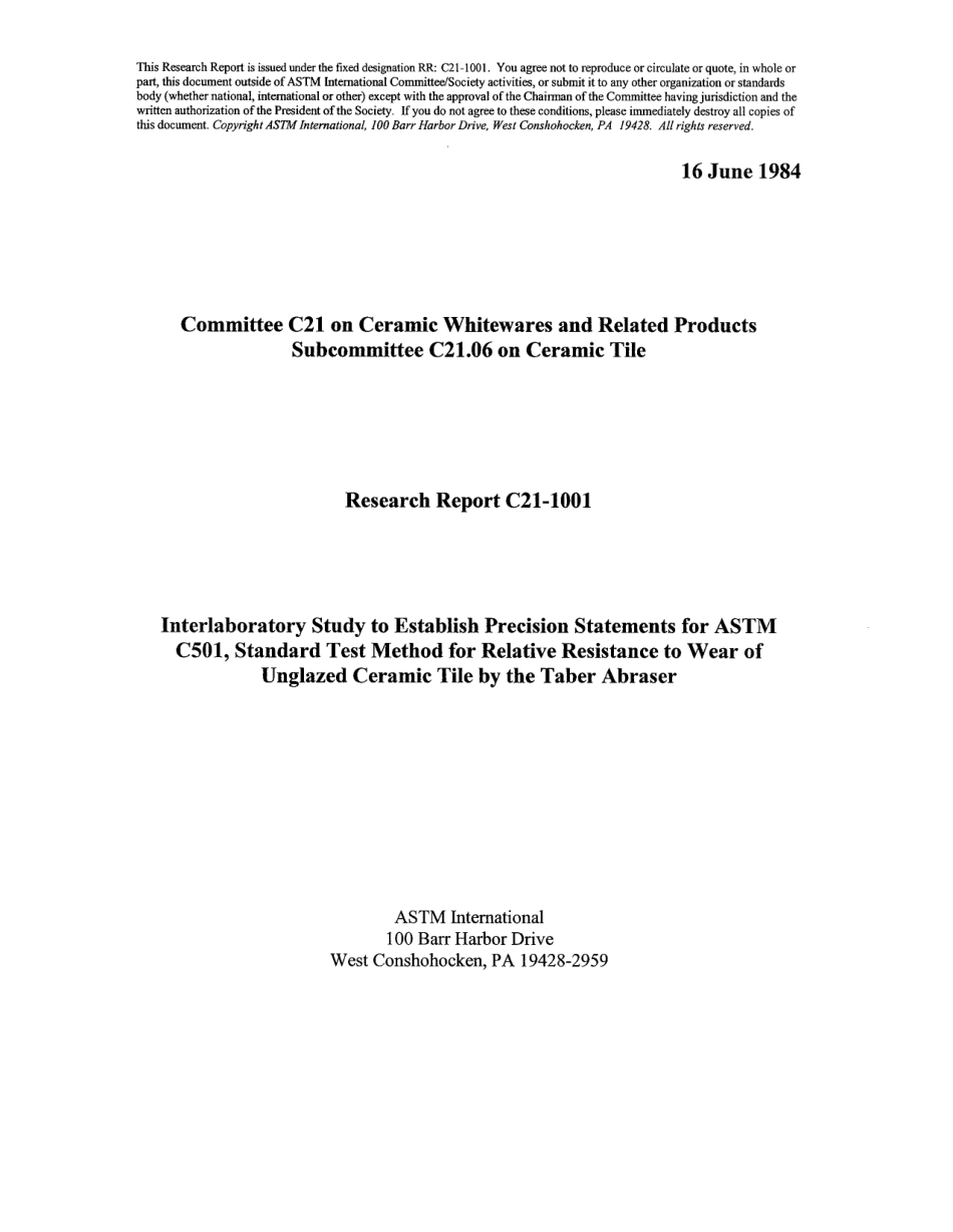 ASTM RR-C21-1001 1984.pdf_第1页