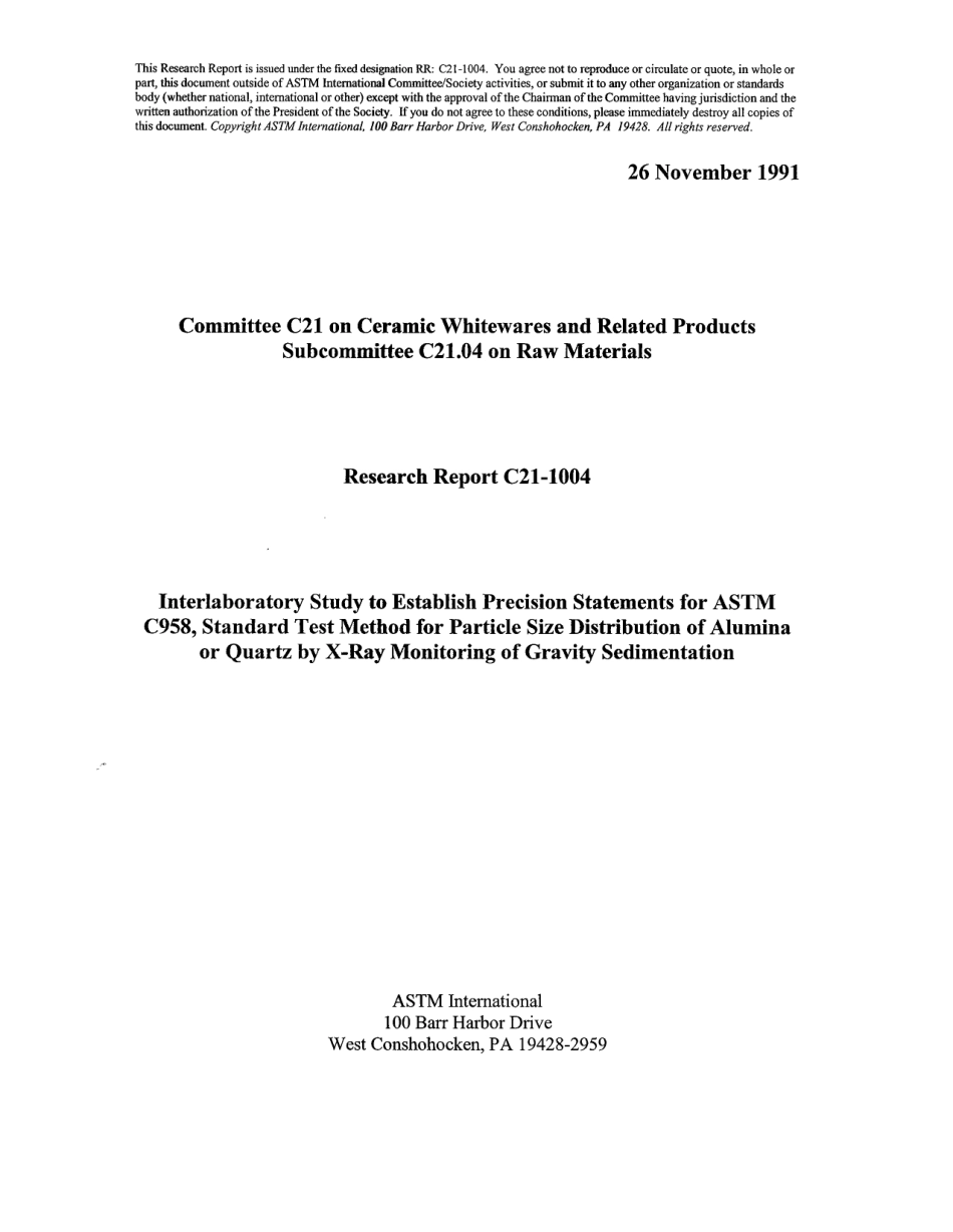 ASTM RR-C21-1004 1991.pdf_第1页