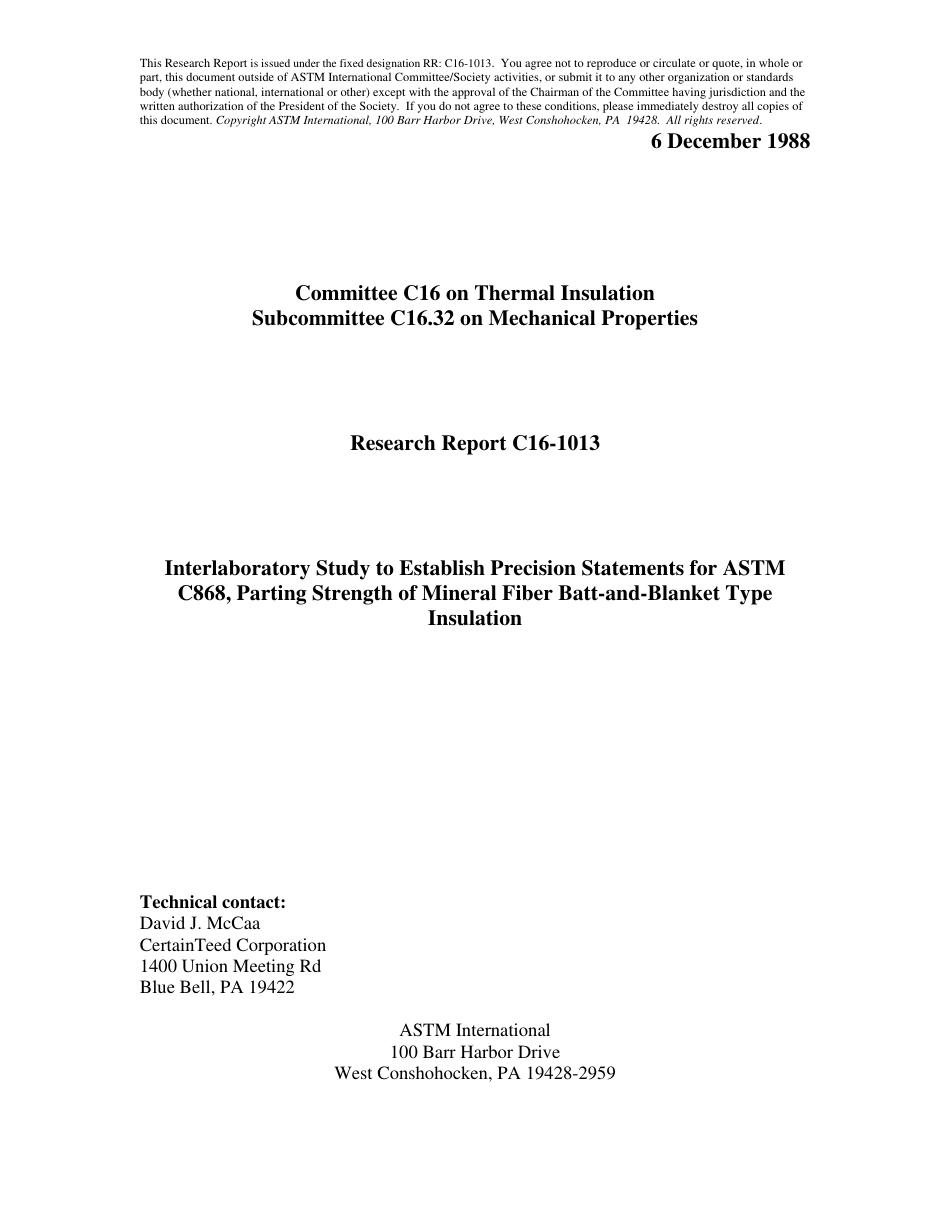 ASTM RR-C16-1013 1988.pdf_第1页