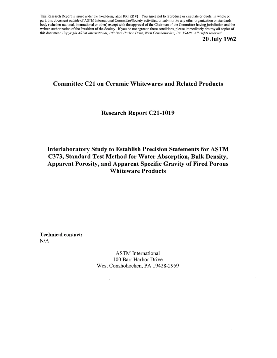 ASTM RR-C21-1019 1962.pdf_第1页