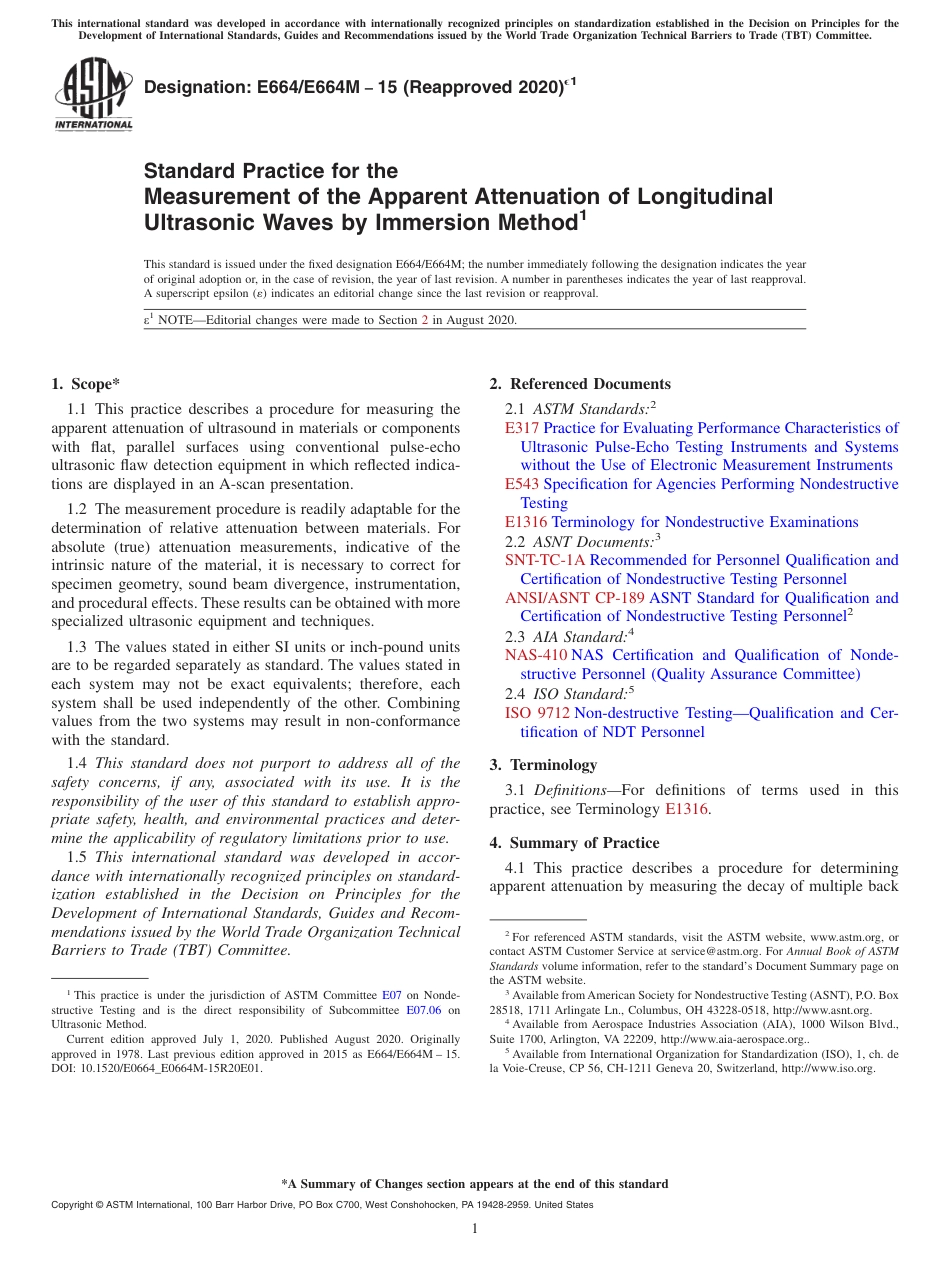 ASTM E664 - E 664M - 15 (2020)e1(1).pdf_第1页