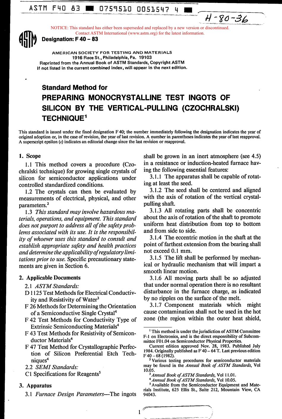 ASTM F40 - 83 scan.pdf_第1页