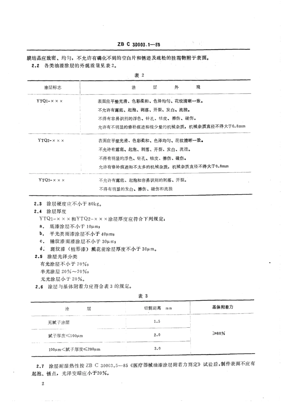 YY∕T 91055-1999 医疗器械油漆涂层分类_技术条件.pdf_第3页