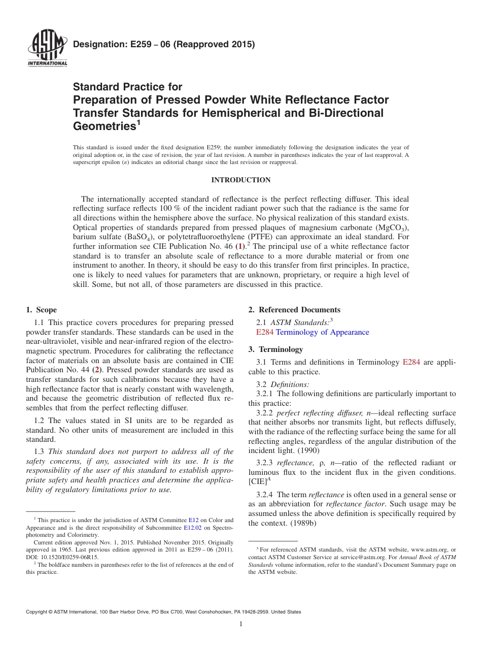 ASTM E259 - 06 (2015).pdf_第1页