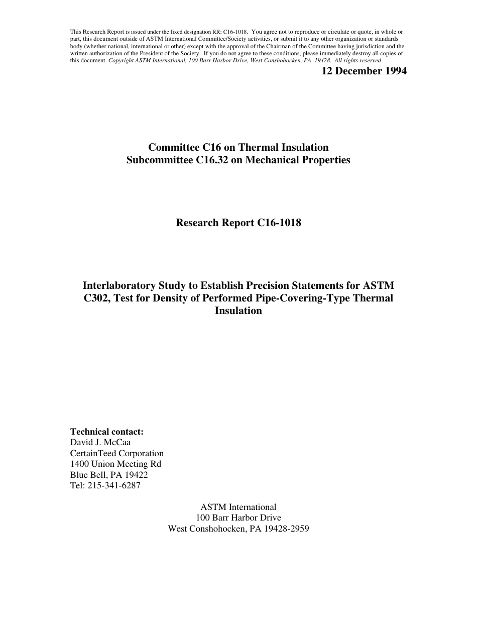 ASTM RR-C16-1018 1994.pdf_第1页