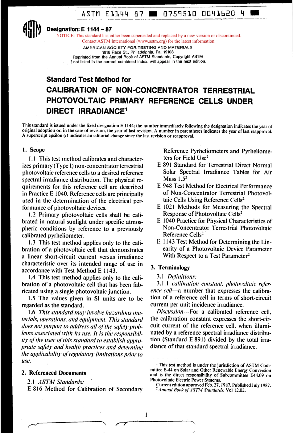 ASTM E1144 - 87 scan.pdf_第1页