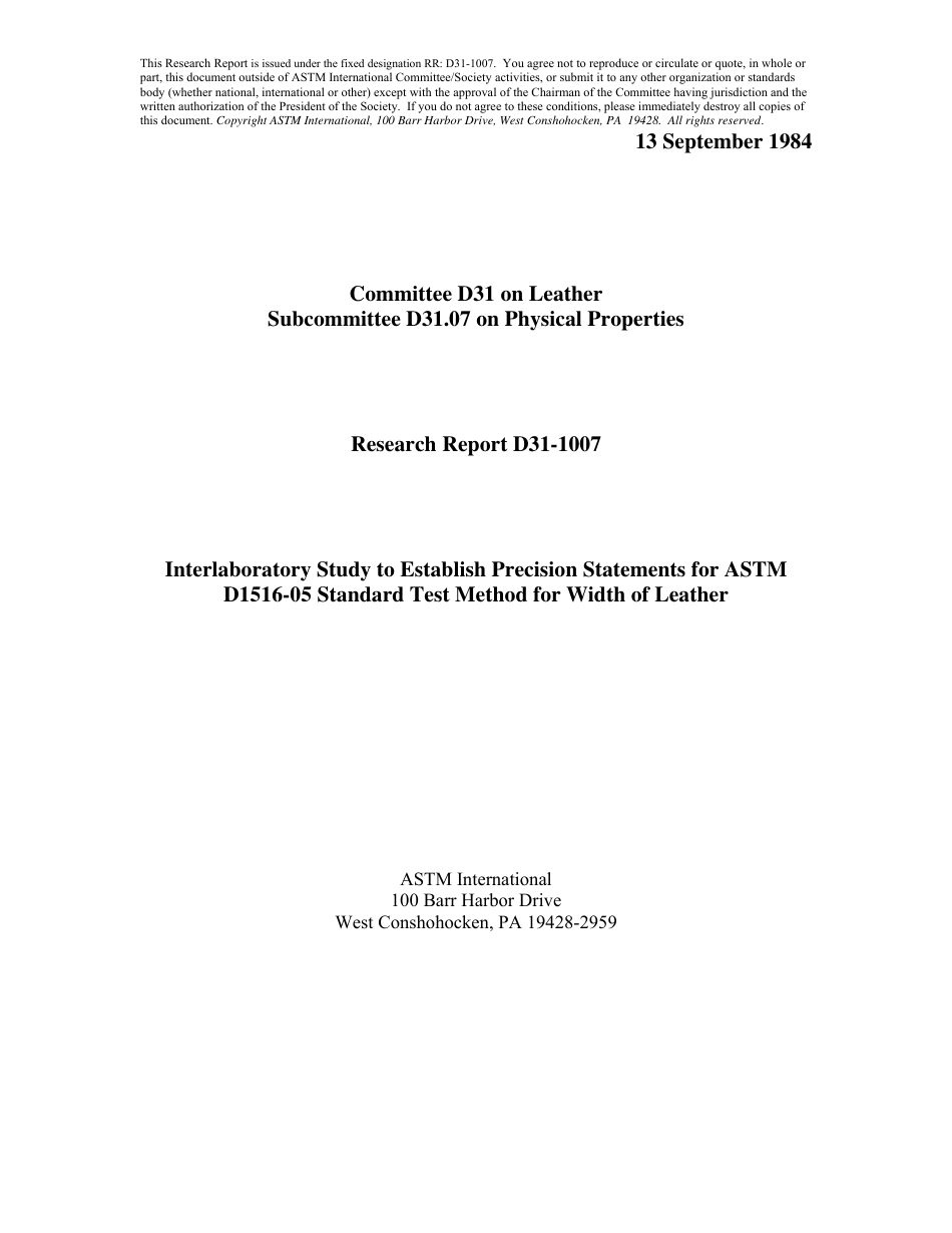 ASTM RR-D31-1007 1984.pdf_第1页