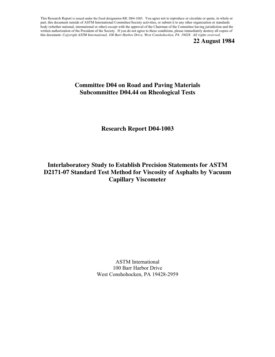 ASTM RR-D04-1003 1984.pdf_第1页