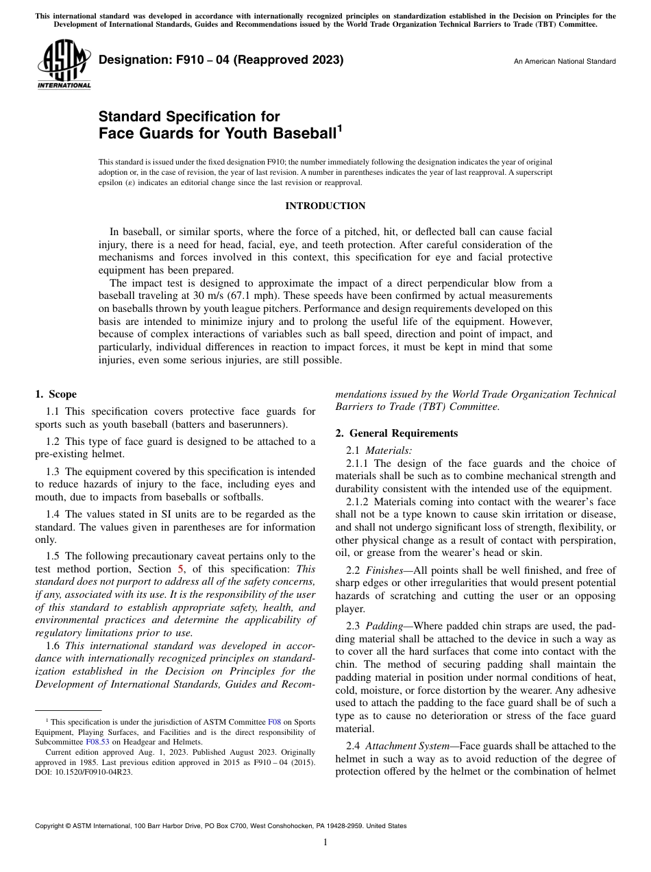 ASTM F910 - 04 (2023).pdf_第1页
