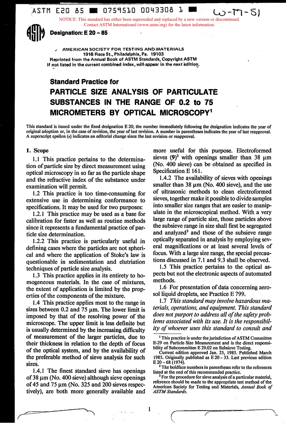 ASTM E20 - 85 scan.pdf_第1页