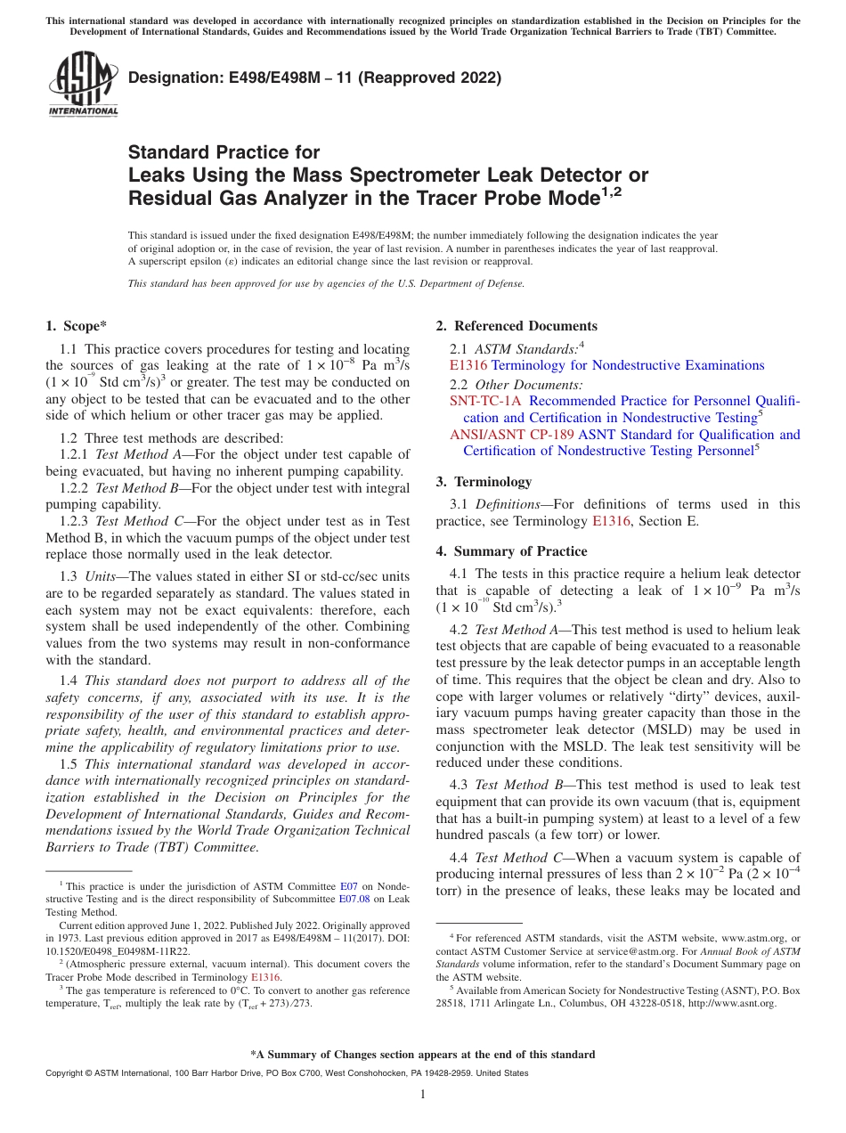 ASTM E498 - E 498M - 11 (2022).pdf_第1页