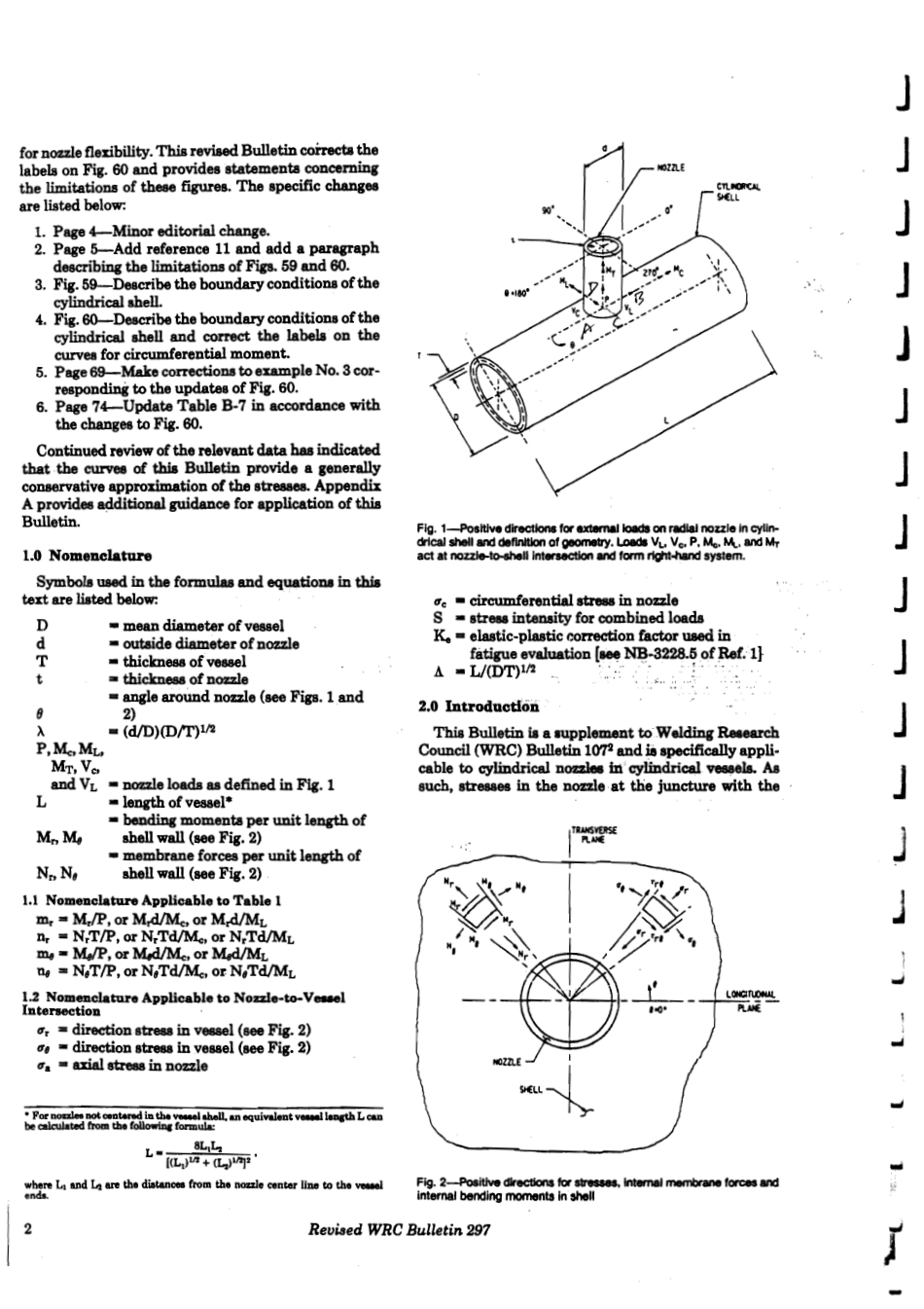 WRC 297-1987 Local Stress in Cylindriacl Shells Due to External Loadings on Nozzles - Supplement to WRC 107.pdf_第2页