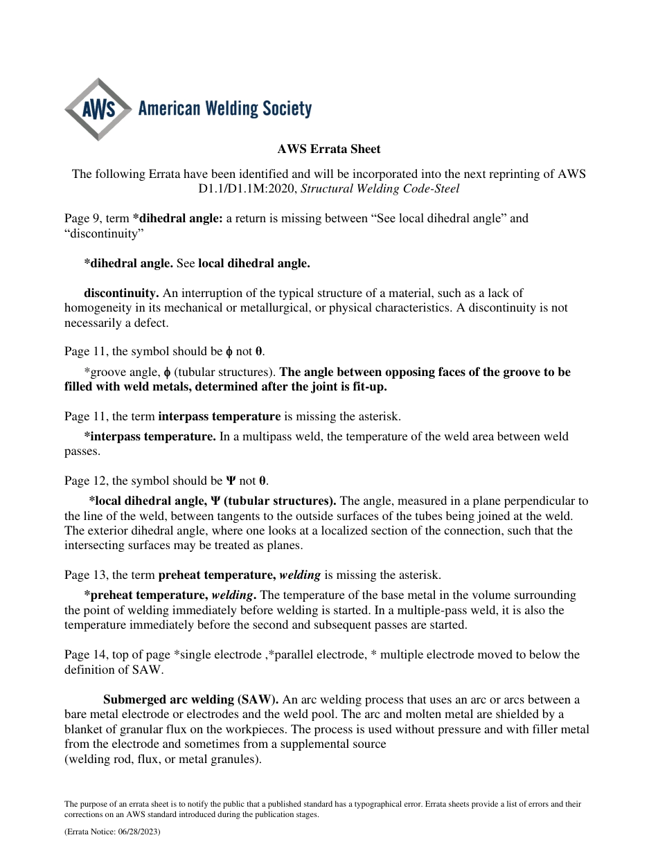 AWS D1.1 - D1.1M-2020 errata 2023.pdf_第1页