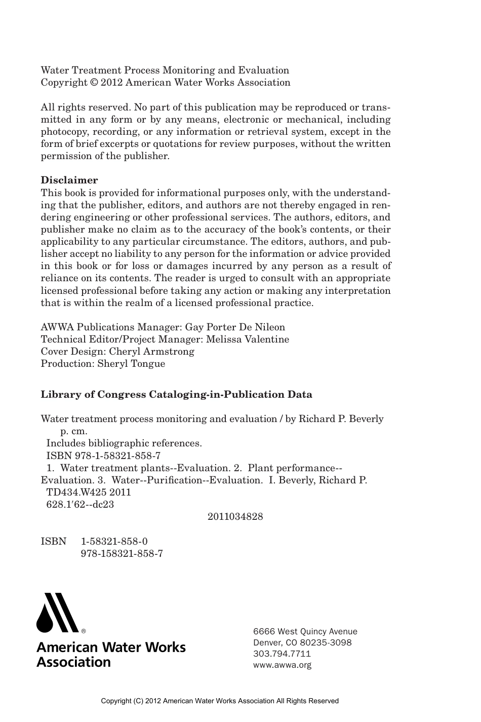 AWWA Water Treatment Process Monitoring and Evaluation. 2012.pdf_第2页