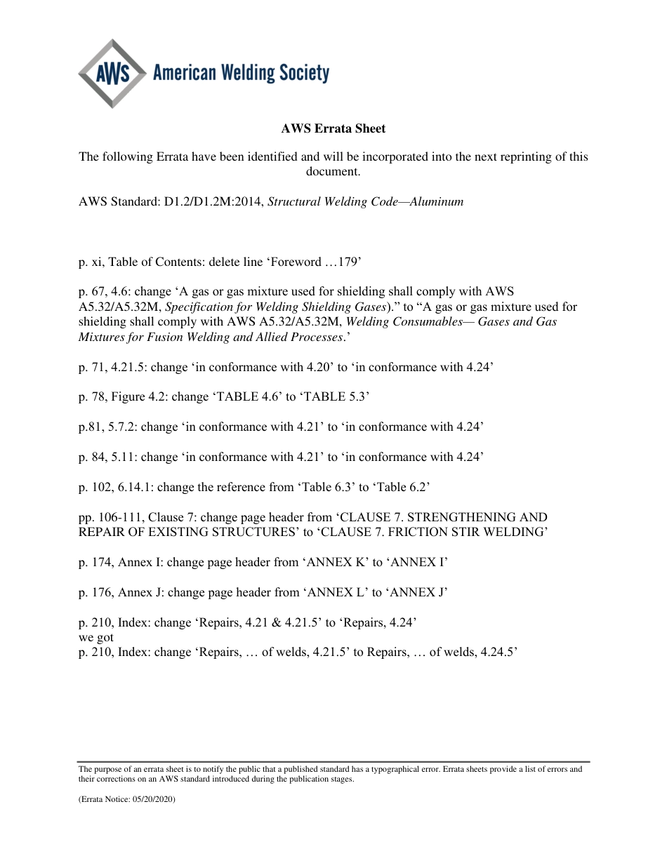 AWS D1.2 - D1.2M-2014 errata 2020.pdf_第1页