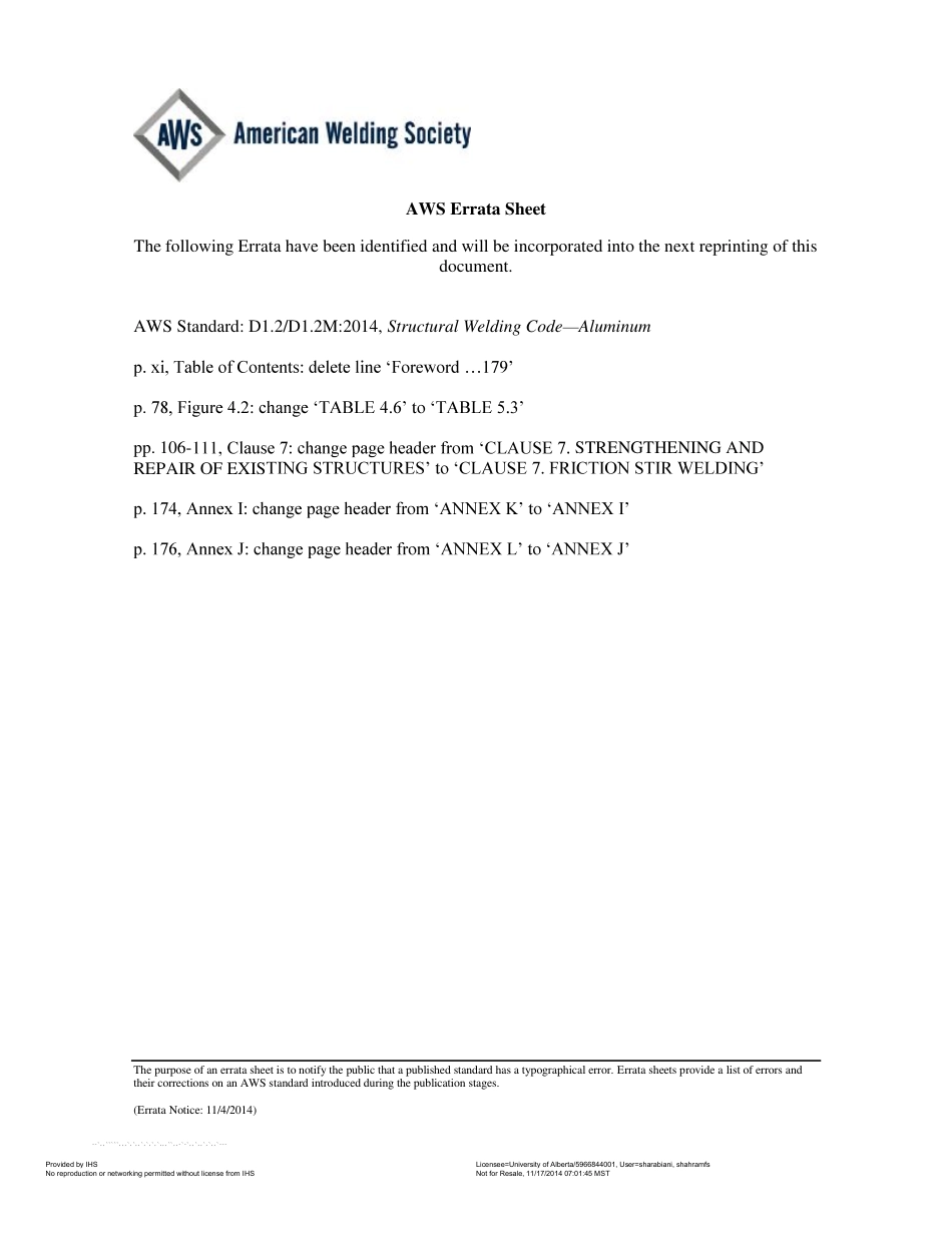 AWS D1.2 - D1.2M-2014 errata 2014.pdf_第1页