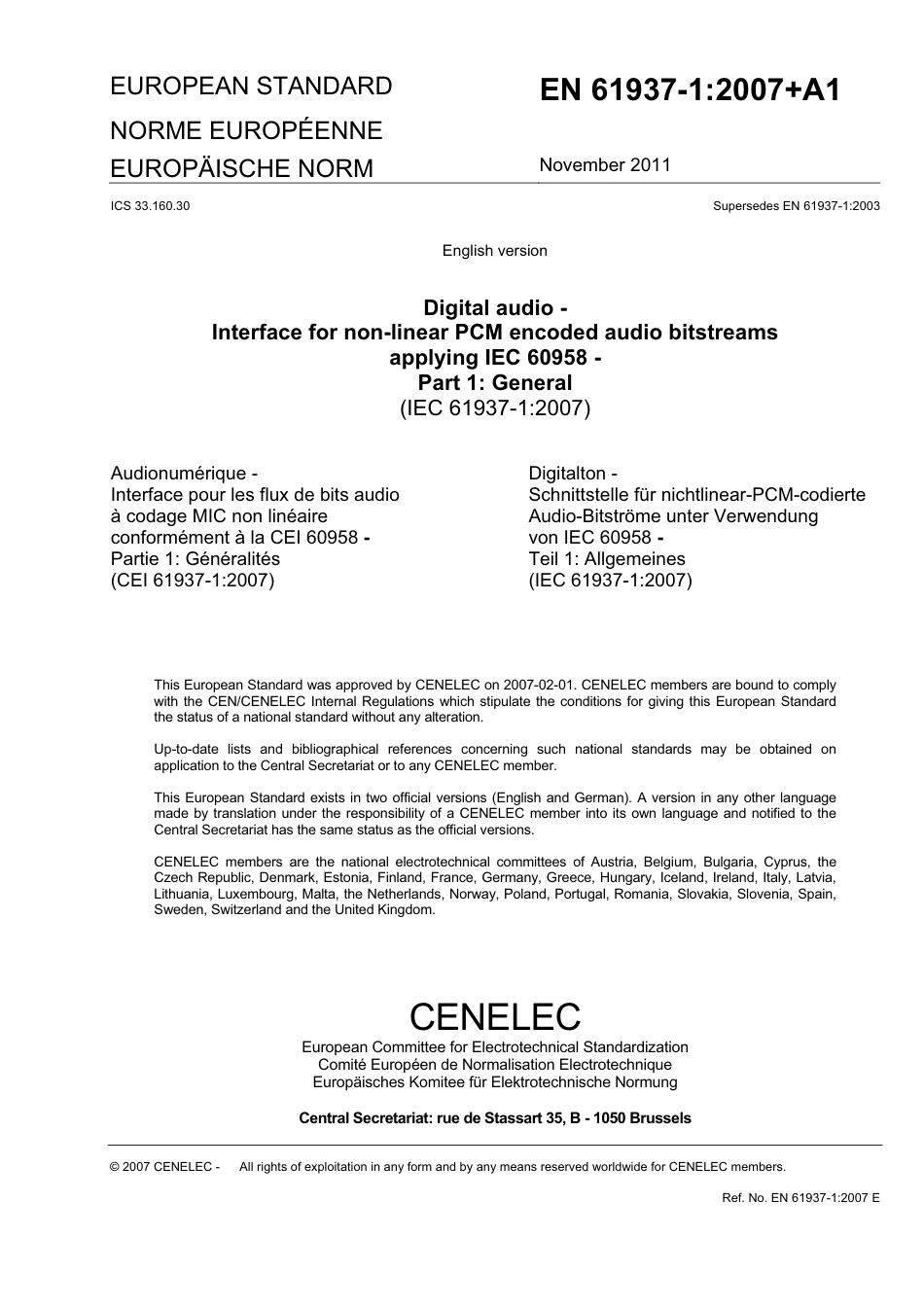 BS EN 61937-1-2007 + A1-2011.pdf_第3页