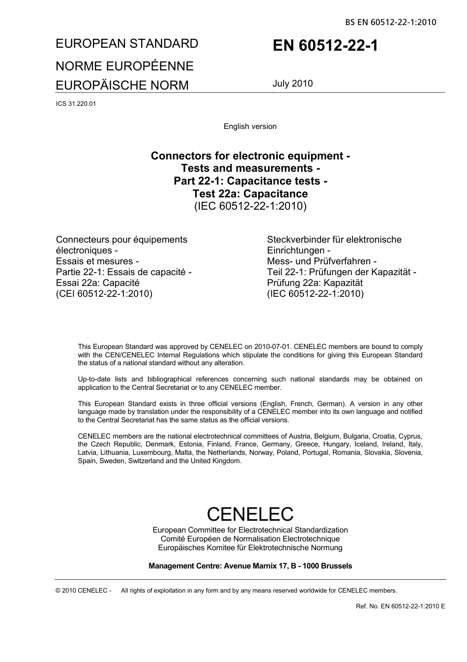 BS EN 60512-22-1-2010.pdf_第3页