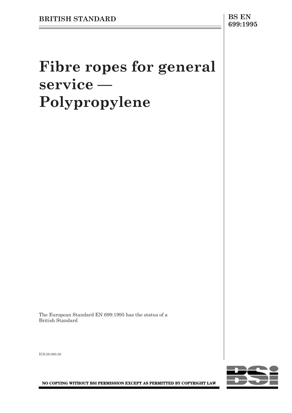 BS EN 00699-1995 (1999).pdf_第1页