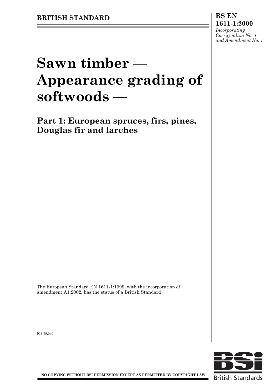 BS EN 01611-1-2000 (2003).pdf_第1页