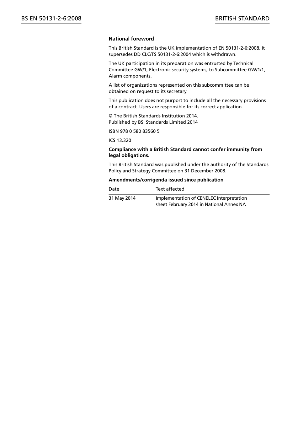 BS EN 50131-2-6-2008 (2014).pdf_第2页