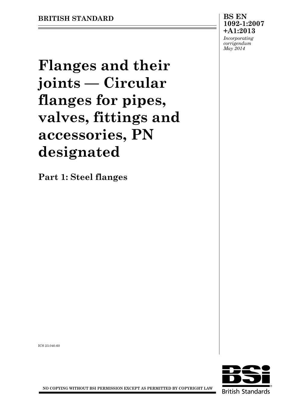 BS EN 1092-1 - 2007+A1-2014.pdf_第1页