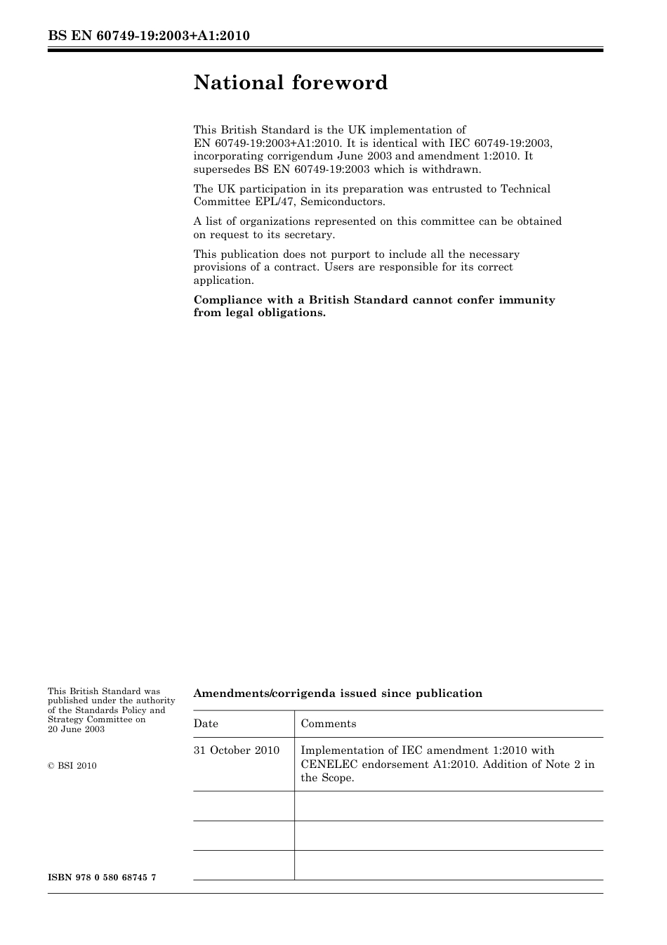 BS EN 60749-19-2003 + A1-2010.pdf_第2页